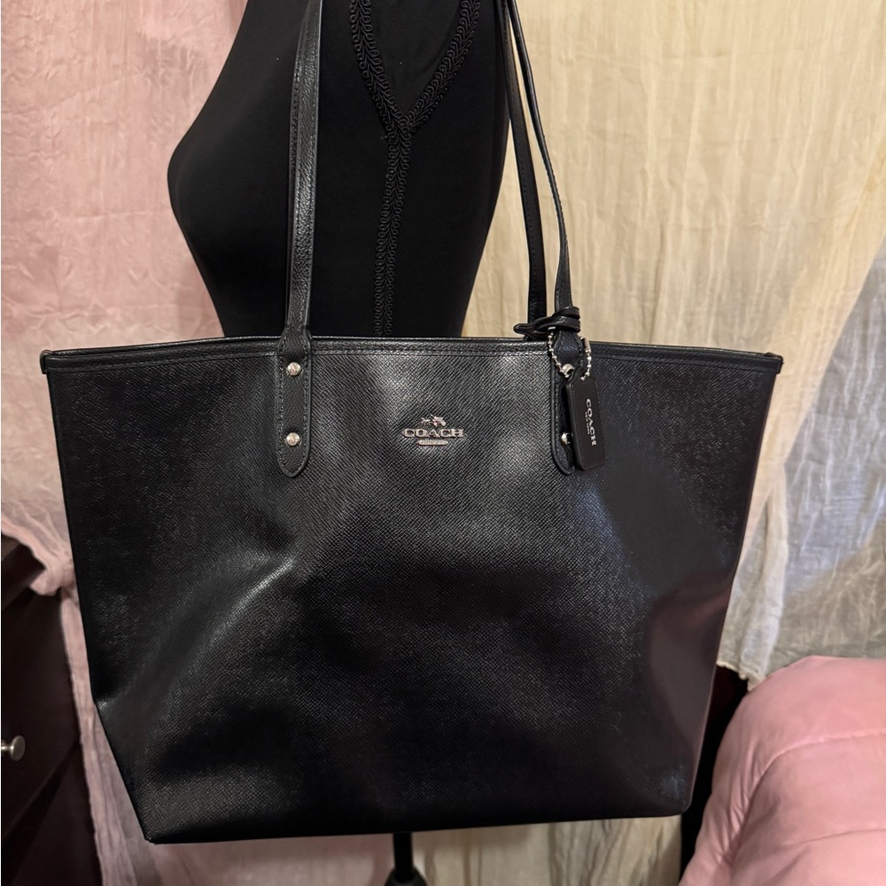 Coach Black Saffiano Leather Tote